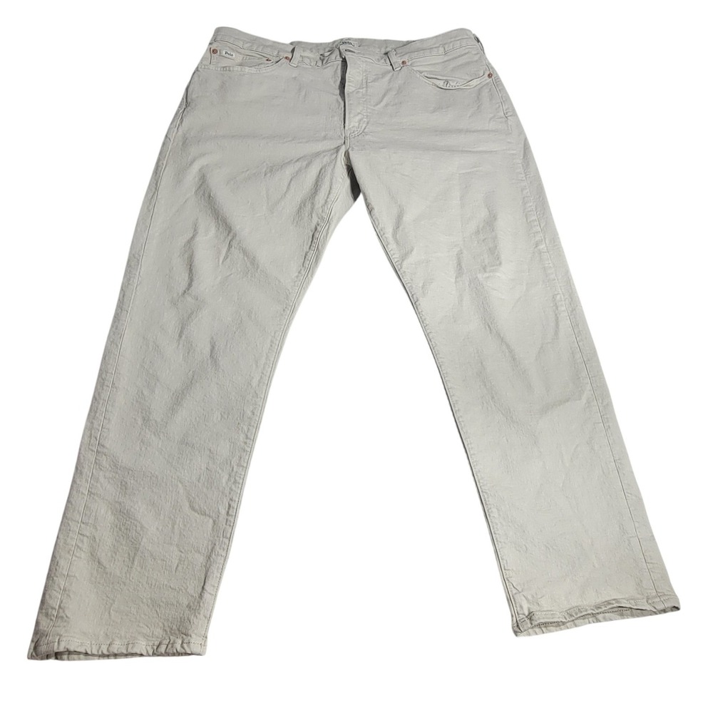 Polo Ralph Lauren‎ Sullivan Slim Jeans Mens 38x31 Beige Off White Cotton Stretch